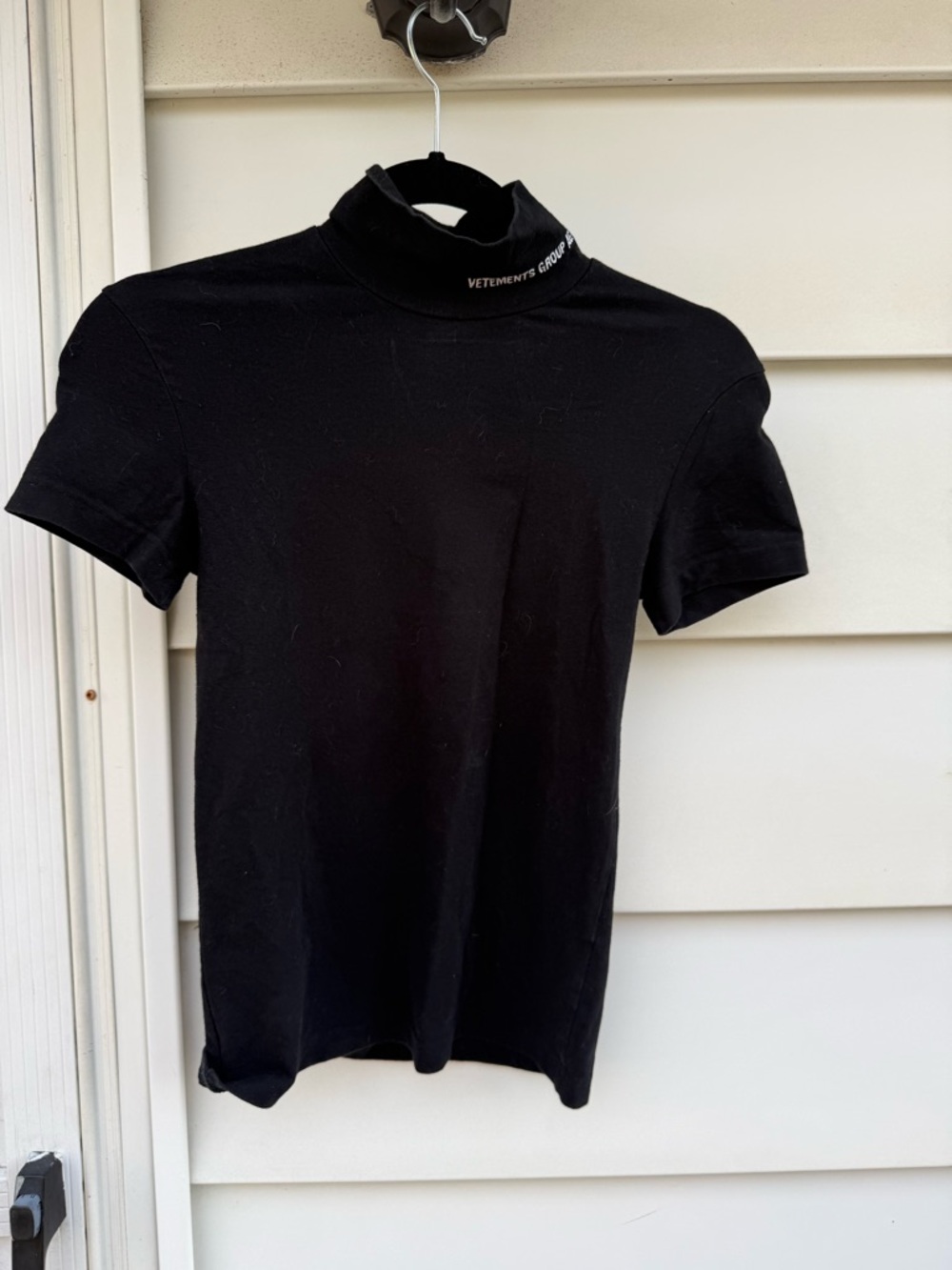 Vetements Black Short-Sleeve Turtleneck Tee size XS